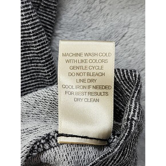 JohnPaulRichard Striped Zip Front Ruched Sleeve Blazer Size S Black Stretch Knit - Picture 6 of 9